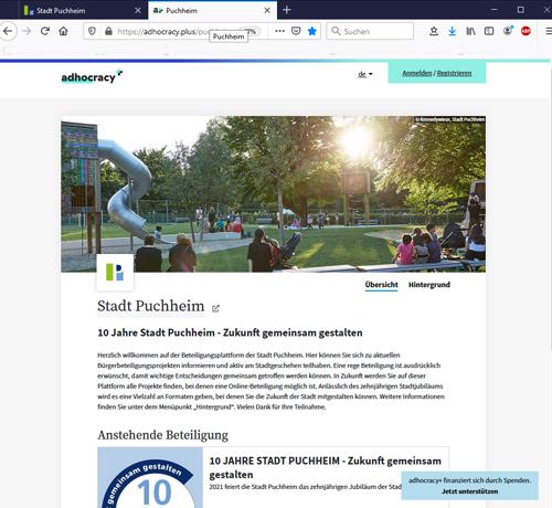 Bürgerbeteiligung in Puchheim –  Neue städtische Beteiligungsplattform eingerichtet